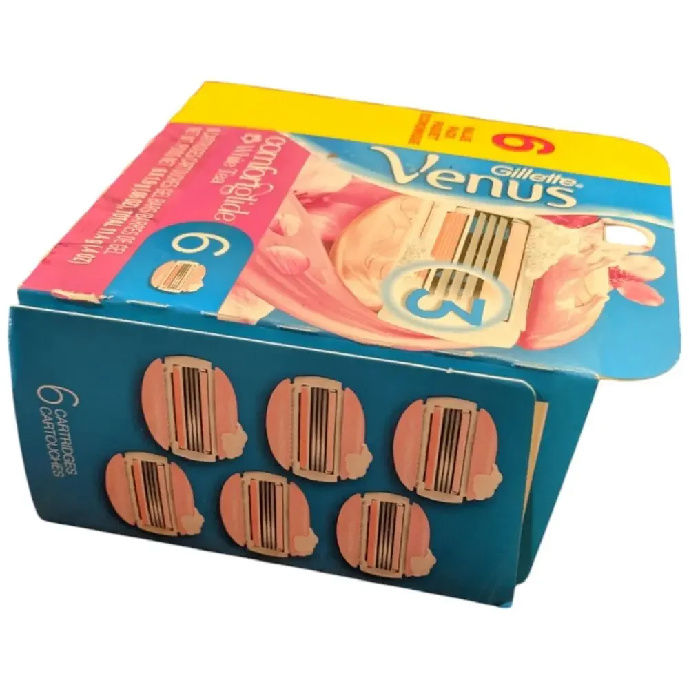 Gillette Venus White Tea 6 Cartridges Razor 3 Blades Value Pack Pink